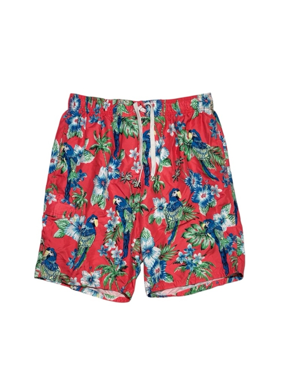 Kanu Surf Board/Swim Shorts Parrot Tropical Print Salmon Size XL men’s